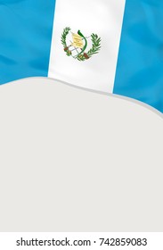 Leaflet design with flag of Guatemala. Vector template.