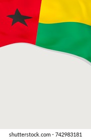 Leaflet design with flag of Guinea-Bissau. Vector template.