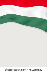 Leaflet design with flag of Hungary. Vector template.