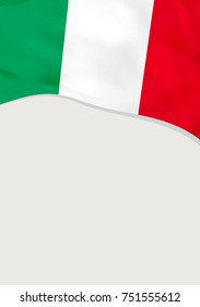Leaflet design with flag of Italy. Vector template.