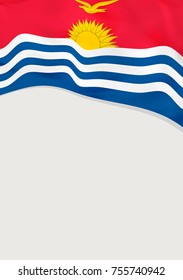 Leaflet design with flag of Kiribati. Vector template.