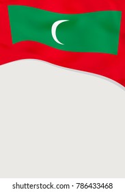 Leaflet design with flag of Maldives. Vector template.