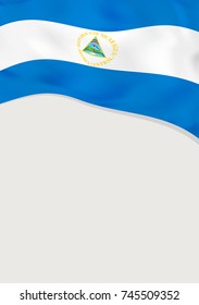 Leaflet design with flag of Nicaragua. Vector template.
