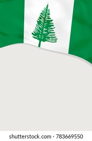 Leaflet design with flag of Norfolk Island. Vector template.