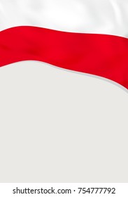 Leaflet design with flag of Poland. Vector template.