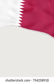 Leaflet design with flag of Qatar. Vector template.