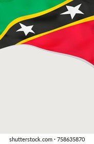 Leaflet design with flag of Saint Kitts and Nevis. Vector template.