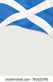 Leaflet design with flag of Scotland. Vector template.