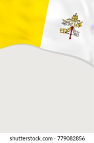 Leaflet design with flag of Vatican City. Vector template.