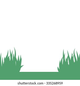 Leaflet with grass isolated on white background. Vector illustration. 