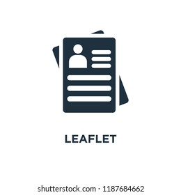 Leaflet icon. Black filled vector illustration. Leaflet symbol on white background. Can be used in web and mobile.