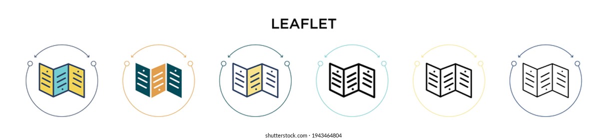 Leaflet icon in filled, thin line, outline and stroke style. Vector illustration of two colored and black leaflet vector icons designs can be used for mobile, ui, web