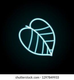 Leaflet icon in neon style. Simple thin line, outline vector of Autumn icons for UI and UX, website or mobile application