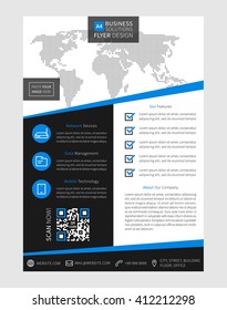 Leaflet layout vector illustration. Corporate flyer (poster) template. Advertising (ad, advert) graphic design. Business presentation creative concept. A4 flyer layout. Ready to use, edit and print.