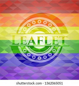 Leaflet on mosaic background with the colors of the LGBT flag
