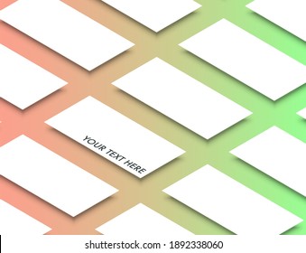 Leaflet set mockup template 1DL format 99x210 - isometric view with shadows