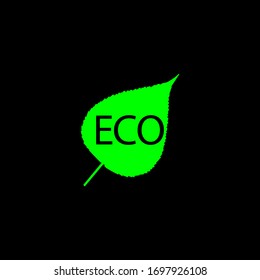 Leaflet sign. Environmentally friendly product sign