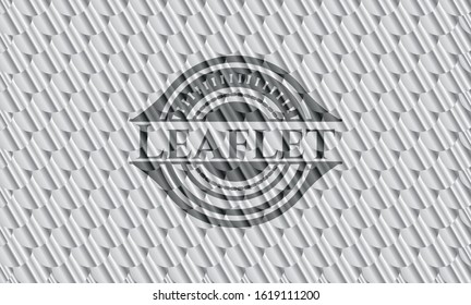 Leaflet silver badge. Scales pattern. Vector Illustration. Detailed.