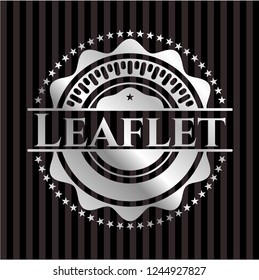 Leaflet silvery shiny badge