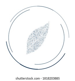 The leaflet symbol filled with dark blue dots. Vector illustration on white background