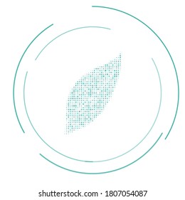 The leaflet symbol filled with teal dots. Vector illustration on white background