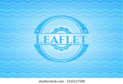 Leaflet water wave representation badge background.