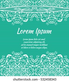 A leaflets, brochures, design templates. Vintage card with patterns and mandala designs. Floral decoration of Oriental style. Islam, Arabic, Indian, Ottoman motifs.