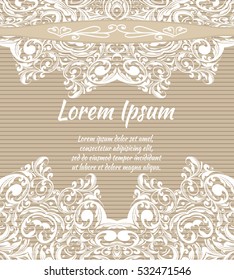 A leaflets, brochures, design templates. Vintage card with patterns and mandala designs. Floral decoration of Oriental style. Islam, Arabic, Indian, Ottoman motifs.