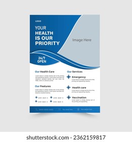leaflets decoration for printing and presentation vector ,Modern Medical Flyer Template Design. Healthcare business flyer Template, two colors scheme, vector template in A4 size  Vector ,health doctor