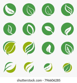 Leaf,plant,logo,ecology,people,wellness,green,leaves,nature symbol icon set of vector designs. Health Logo and vector Template for business.