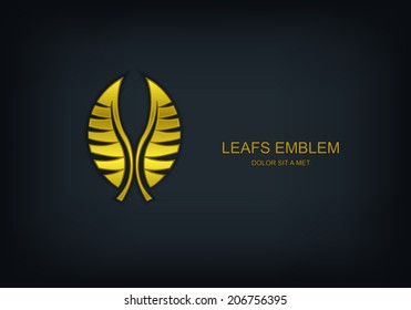 Leafs abstract vector template design emblem logo, Ecology nature, Business technology universal idea, Vector illustration Eps 10