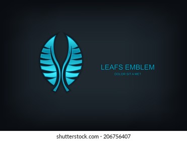 Leafs abstract vector template design emblem logo, Ecology nature, Business technology universal idea, Vector illustration Eps 10