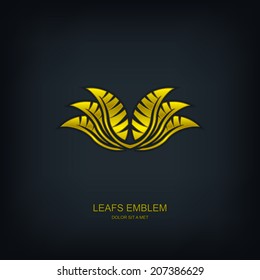 Leafs abstract vector template design emblem logo, Ecology nature, Business technology universal idea, Vector illustration Eps 10