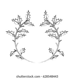 leafs christmas decoration icon