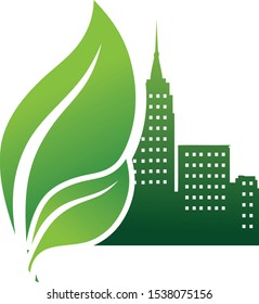 leaf's city green vector logo