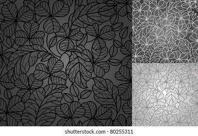 Leafs clover, lace background, vector, template.