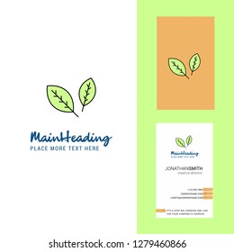 Leafs Creative Logo and business card. vertical Design Vector