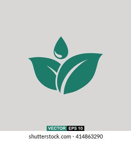 Leafs drop icon vector