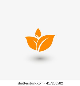 Leafs drop icon vector