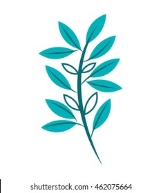 leafs floral nature icon vector isolated graphic