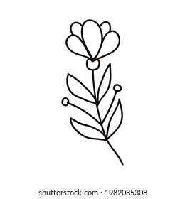 leafs and flowers drawn style icon