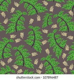 Leafs and flowers - seamless pattern