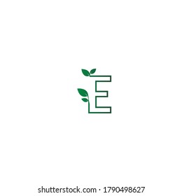 Leafs font, letter design concept illustration