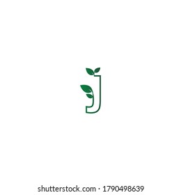 Leafs font, letter design concept illustration