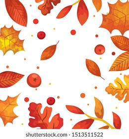 leafs and fruits autumn pattern background
