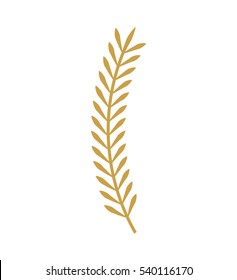 leafs gold decorative icon vector illustration design