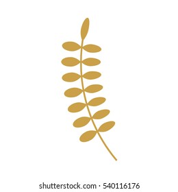 leafs gold decorative icon vector illustration design