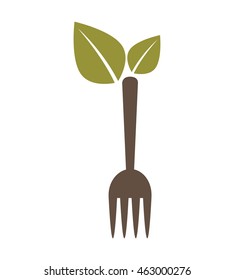 leafs healthy food menu icon vector illustration design