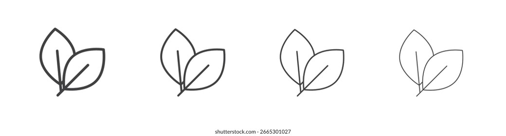 Leafs icon concept outline symbol design.