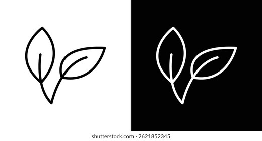 Blätter, Symbol, Konzept, Strich auf weißem Hintergrund
